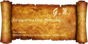 Gregorovics Mátyás névjegykártya